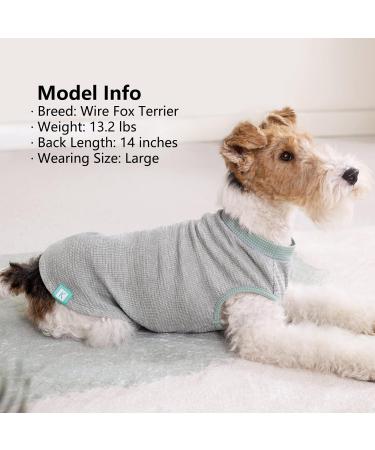 KYEESE 2Pack Small Dog Shirts | Soft Stretchy Waffle Fabric | Lightweight & Breathable Cat Shirt | Sleeveless Dog Vest | Green+Grey | S-Chest(14) - 2Pack - Buy Online on GoSupps.com