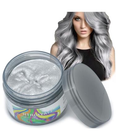 Gray Temporary Hair Color Wax Lawlable Hairstyles Hair Color Colorful For Men Women Halloween Cosplay Hairwax Gray 120 G (1 Sack) - Buy Online on GoSupps.com