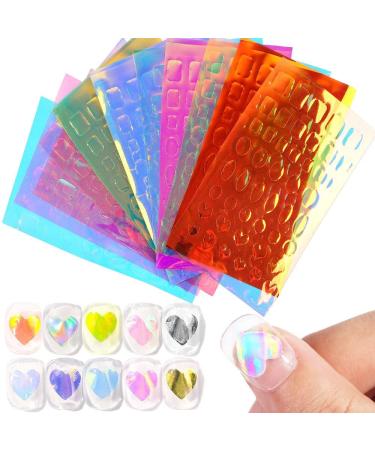 Dornail Aurora Nail Foil 11 Sheets - Holographic Broken Glass Paper Stickers for DIY Nail Art Decoration - Women and Girls - Buy Online on GoSupps.com