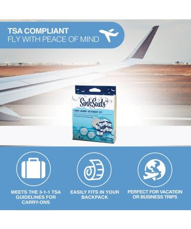Travel Laundry Detergent Liquid Soap + Odor Eliminator - TSA Compliant 6 Sink Packets for All Fabrics Delicates Safe Compact & Convenient | Buy Online - Buy Online on GoSupps.com