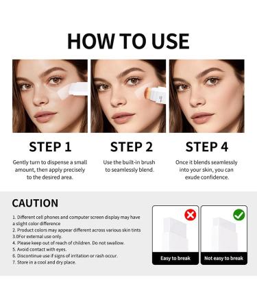 2 in 1 Adjustable Makeup Concealer Stick - 13g - Double Tip - Adaptable Face Foundation | For Events and Travel - Buy Online on GoSupps.com
