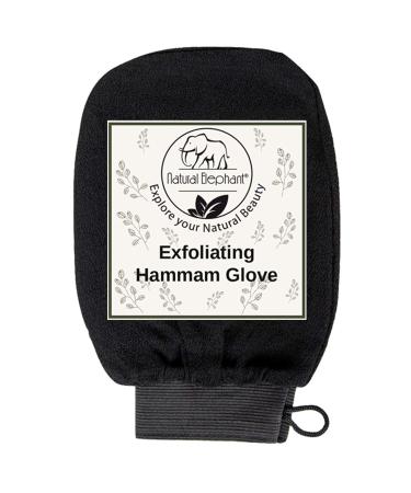 Natural Elephant Exfoliating Hammam Glove - Face and Body Exfoliator Mitt, Pure Black (Pack of 5) - Buy Online on GoSupps.com