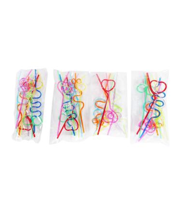 Bainiao Children's Curly Straws Crazy Straw Curling Novel Straws for Bag fillings 36 Pieces