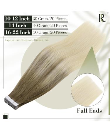 Runature Tape In Extensions | Real Hair Balayage Brown Blonde Ombre | 50g 20.96 cm | Invisible Tape Straight Hair Extensions - Buy Online on GoSupps.com