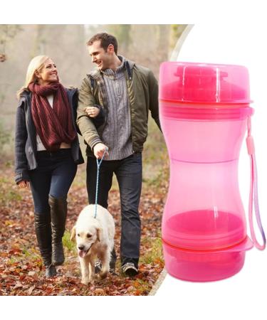 Lambo Dog Travel Water Bottle - Leakage-Proof Portable Puppy Dispenser for Hiking Traveling and Camping | Double Seal Outdoor Dog Water Cup in Rosa - Buy Online on GoSupps.com