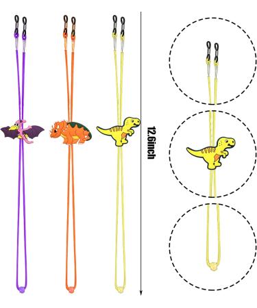 ZXSWEET 8 PCS Adjustable Dinosaur Eyeglass Straps for Kids | Anti-Slip Glasses Holders for Boys & Girls - Multicolor - Buy Online on GoSupps.com
