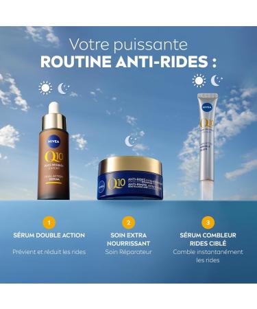 NIVEA Q10 Extra Nourishing Night Cream (1x50 ml) anti-wrinkle cream enriched with pure Q10 & Argan Oil nourishing anti-aging cream moisturizing face cream for dry to very dry skin - Buy Online on GoSupps.com