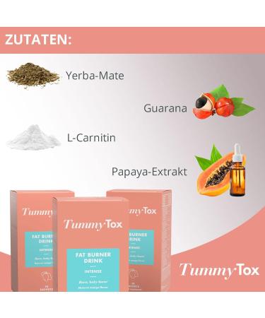 F-Burner Drink - L-Carnitine Guarana & Green Mate - Mango Flavor - 30 Sachets for Weight Loss | TummyTox - Buy Online on GoSupps.com