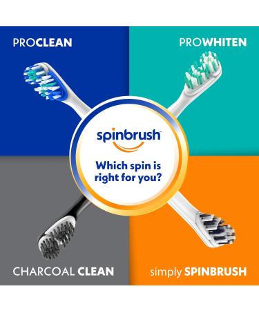 Spinbrush PRO CLEAN Battery Powered Toothbrush - Medium Bristles Gold/Blue - 1 Count | International Shipping Available - Buy Online on GoSupps.com
