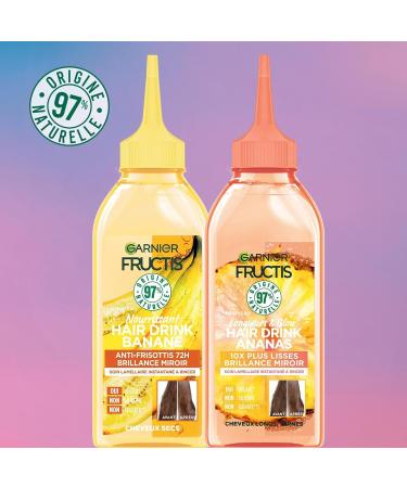 Garnier - Fructis Hair Drink - Instant Nourishing Lamellar Treatment Banana - Vegan Formula with 97% Natural Ingredients - 200 ml - Buy Online on GoSupps.com