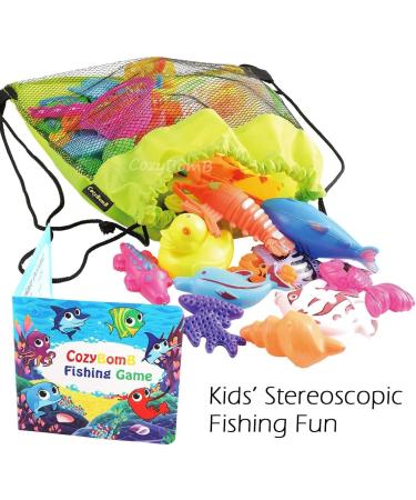 CozyBomB Magnetic Fishing Game Set for Kids - Bath Time Fun with Pole, Net, and Floating Fish - Educational Toy for Ocean Animal Learning - Great Christmas or Birthday Gift - Buy Online on GoSupps.com