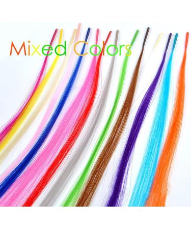 OTO BELLA 90-100Pcs Rainbow Hair Extensions Kit - 21Inch Colored I Tip Hairpieces for Women & Kids - Cosplay Dress Up Party Highlights - Includes 10 Colors & Extension Tools - Buy Online on GoSupps.com