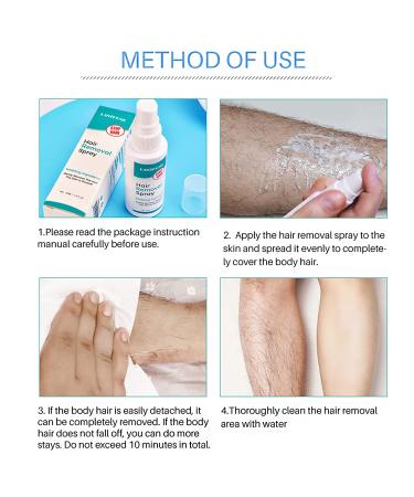 Hair Growth Inhibitor Spray with Aloe Vera & Vitamin E - Non-Irritating Depilatory Cream for Men and Women - 50ml/1.7 Fl Oz - Buy Online on GoSupps.com
