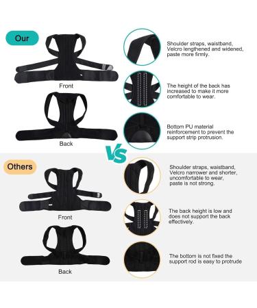 Breathable Back Brace Posture Corrector for Women and Men Back Straightener Hunchback Correction Lumbar Support Shoulder Neck Posture Support for Improve Back Posture Black L Black L - Buy Online on GoSupps.com