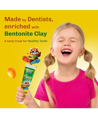 Buy Bentodent Fluoride-Free Kids Toothpaste - All-Natural Calcium Bentonite Clay SLS-Free for Fresh Breath & Plaque Removal (Mango) | International Shipping Available - Buy Online on GoSupps.com