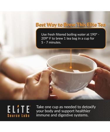 Organic Elite Detox Tea: Herbal Body Cleanse for Bloating & Constipation - 14 Digestive Tea Bags - Buy Online on GoSupps.com