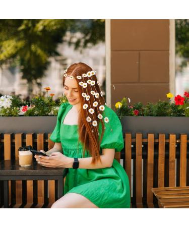 simarro Boho Daisy Headband for Women Flower Hair Accessories Hair Rope Travel Vacation Headwear Floral Hippie Hair Accessories for Women and Girls White - Buy Online on GoSupps.com