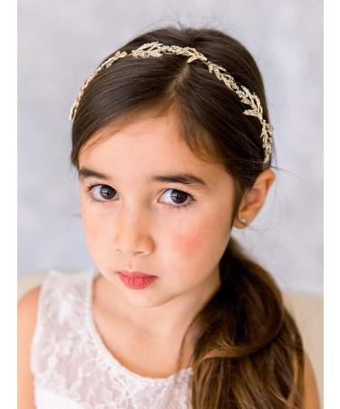 SWEETV Flower Girl Headpiece - Gold Crystal Hair Band for Wedding, Birthday Party & Photography | Princess Hair Accessories for Toddlers & Little Girls - Buy Online on GoSupps.com