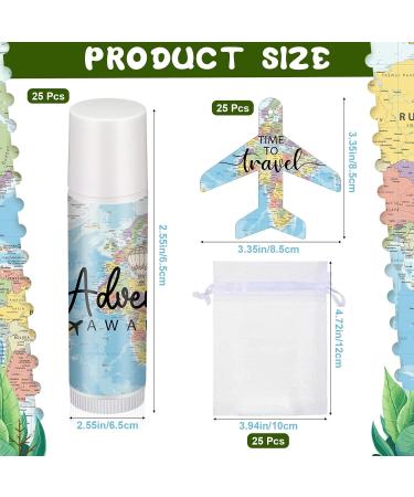 Travel Themed Party Supplies | 25 Sets Lip Balm Gift Set for Adventure Parties Bridal & Baby Showers | Let the Adventure Begin Decorations - Buy Online on GoSupps.com