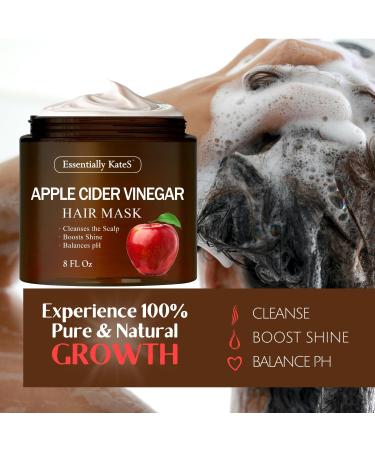 Apple Cider Vinegar Hair Mask 8 Fl Oz - Smoothness Strength & Shine - Soothing Itchy Scalp & Deep Hydration for Softer Hair - Buy Online on GoSupps.com