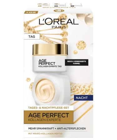 L'Oreal Paris L'Or al Paris Age Perfect Pro Expert Firming Face Care for Mature Skin with Anti-Aging Day Care and Night Age Spot Care with Fragments (2 Bottles)