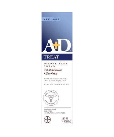 A+D Diaper Rash Cream with Dimethicone and Zinc Oxide 4 oz (113 g)
