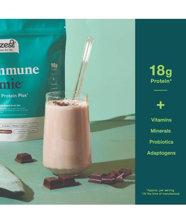 Nuzest Protein Plus | Immune Amie | Chocolate | Supports Healthy Immune System | Stress Support Benefits | Vitamins and Minerals | Lion's Main, Maitake & Shitake Mushrooms | 8.8oz/ 250g (10 Servings) - Buy Online on GoSupps.com