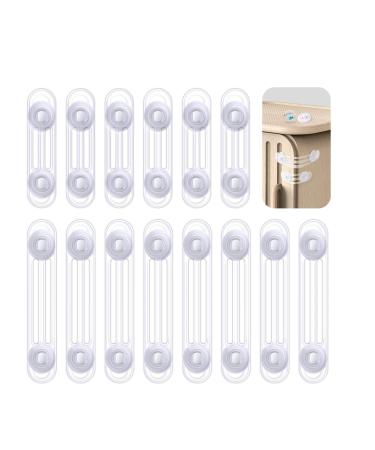 Giantzhong 14 pieces of child safety cupboard drawer two size door lock 8 long stem baby cabinet lock and 6 short stems drawer lock children 3m glue without drilling transparent - Buy Online on GoSupps.com
