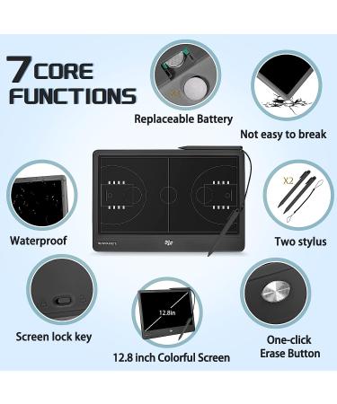 Newnaivete Rechargeable Electronic Basketball Coaching Board - 12.8 inch Black Digital Tactical Coach Board with Stylus Pen for Training - Buy Online on GoSupps.com