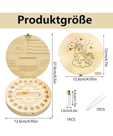 MDJEWV Wood Milk Teeth Box | Unique Tooth Souvenir for Girls & Boys | Perfect Baby Gift for Birth (Round Horse Design) - Buy Online on GoSupps.com