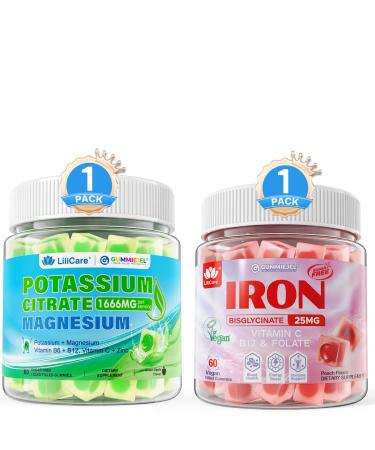 LILICARE Iron Potassium Citrate Gummies 2Pack