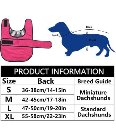 Dachshund Raincoat Waterproof with Reflective Trim - Pink, S Small (14-15 in) - Dog Rain Gear for Autumn/Winter - Buy Online on GoSupps.com