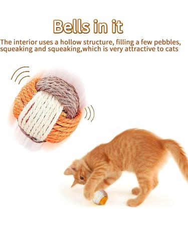 4-Pack Eco-Friendly Sisal Rope Balls for Cats - Interactive Scratch Toys & Pet Play Accessories - Buy Online on GoSupps.com