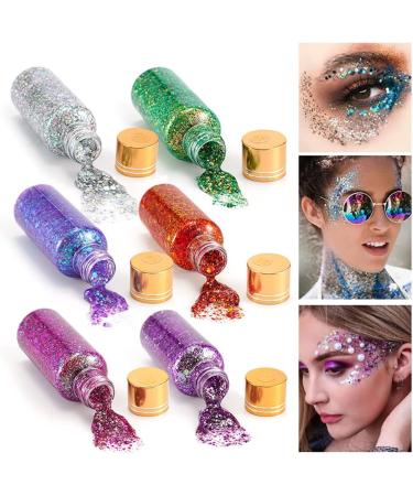 GL-Turelifes Mermaid Chunky Glitter Gel 30ml - Chameleon Glitter for Face, Body, Hair, Nails - Festival Cosmetic with Polarized Sequins - Blue Purple Eyeshadow - Buy Online on GoSupps.com