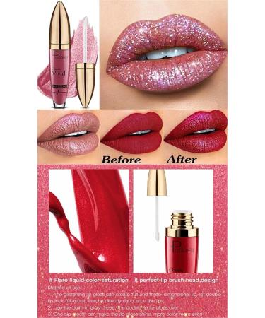 Easilydays Christmas Diamond Shiny Matte Lipstick - Gothic Glitter Liquid Lip Gloss for Masquerade & Halloween Makeup | High Pigment & Waterproof Long Lasting Lipsticks (18) - Buy Online on GoSupps.com