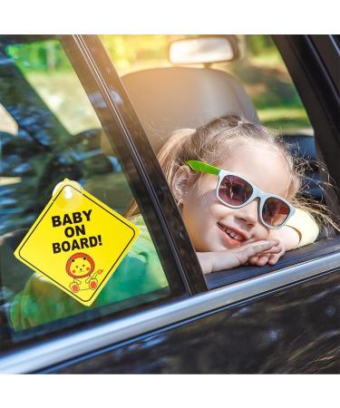 Plabbdpl Baby On Board Car Warning Signs - 2-Piece Safety Stickers with Suction Cups | Perfect for Car Windows (12x12 cm) - International Shipping Available - Buy Online on GoSupps.com