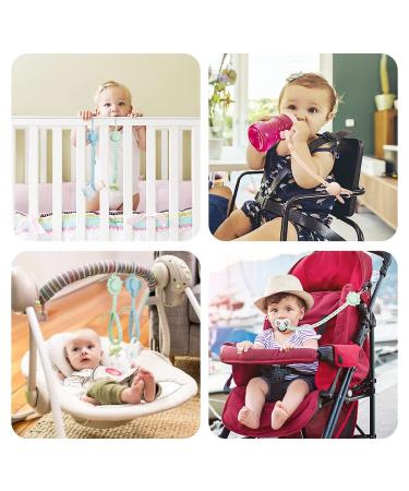 Shop Beboan Baby Toys: BPA-Free Pacifier Chain & Silicone Cup Catcher Set for Girls - Green & Blue - Buy Online on GoSupps.com