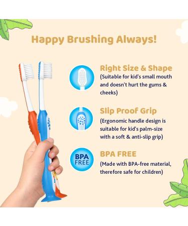 Chicco Toothbrush Set Blue & Orange for Ages 3-8 | International Shipping Available - Buy Online on GoSupps.com