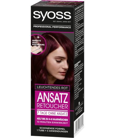 Syoss 3 x 60ml Bottles Semi-Permanent Hair Dye Bright Red 7 Day Root Free for Quick and Easy Treatment - Buy Online on GoSupps.com