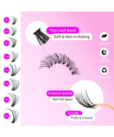 Lash Extension Kit 40D Wispy - 200pcs 9-16MM Fluffy Individual Lashes Bond & Seal Tweezers | Kmilro DIY Home Eyelash Extensions - Buy Online on GoSupps.com
