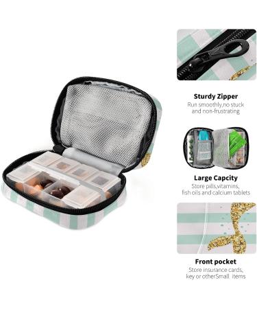 Shop Naanle Stripe Mermaid Tail Pill Box | 7-Day Travel Organizer | Compact Vitamin & Supplement Holder - Buy Online on GoSupps.com