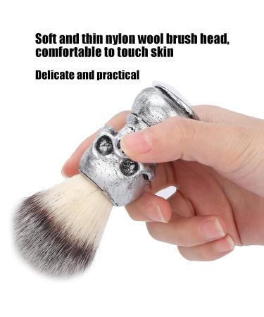 Men's Beard & Hair Shaving Brush - Creative Skeleton Handle | Professional Barber Tool & Gift for Men (Silver) - Buy Online on GoSupps.com