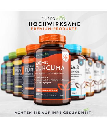 Buy Nutravita 500mg Curcuma Extract Capsules - 120 High-Dosed Turmeric Capsules with 95% Curcumin Pepper & Ginger - Lab Tested for Quality - International Shipping Available - Buy Online on GoSupps.com