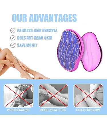 Crystal Hair Eraser Painless Hair Removal Tool Magic Nano Crystal Hair Eraser Painless Hair Remover for Men & Women Physical Epilator Apply to Any Part of Body Fast & Easy Hair Removal (Rose) - Buy Online on GoSupps.com