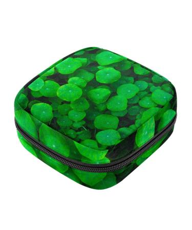 Women's napkin storage bag green natural shamrocks menstrual cup portable women's bandages storage bags female menstruation first period bag