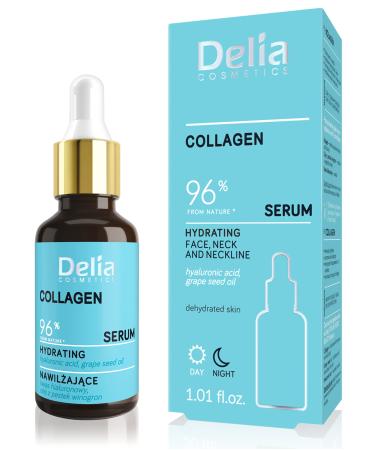 Delia Cosmetics - Moisturising Serum - Collagen - Dry Dehydrated Skin - Reduces Wrinkles. Improves Elasticity - Moisturised Fresh Skin - 30ml