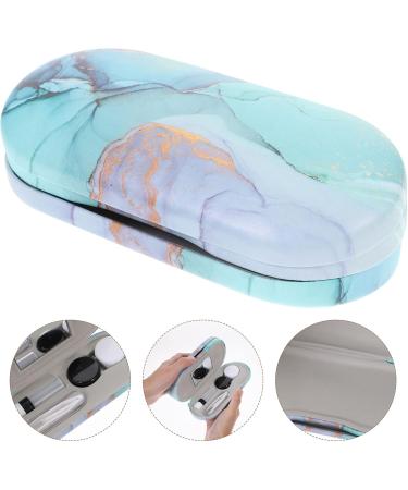 COHEALI 2-in-1 Double Sided Contact Lens & Eyeglasses Case - Marble Print with Mirror & Tweezer - Portable Glasses Box for Sunglasses & Eyewear - Buy Online on GoSupps.com