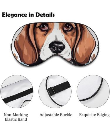 Soft Blackout Eye Mask for Sleeping | Adjustable Straps | Cute Beagle Flowers Design | No Pressure Travel Sleep Mask for Women - Buy Online on GoSupps.com
