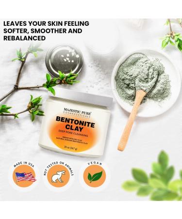 MAJESTIC PURE Bentonite Clay - Indian Healing Clay - Deep Pore Cleansing Mask - 20 oz - Buy Online on GoSupps.com