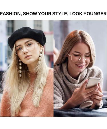 Shop Kaeoisfu Big Metal Reading Glasses for Men & Women | Blue Light Blocking Anti-Fatigue 1.5 Dioptries - Buy Online on GoSupps.com